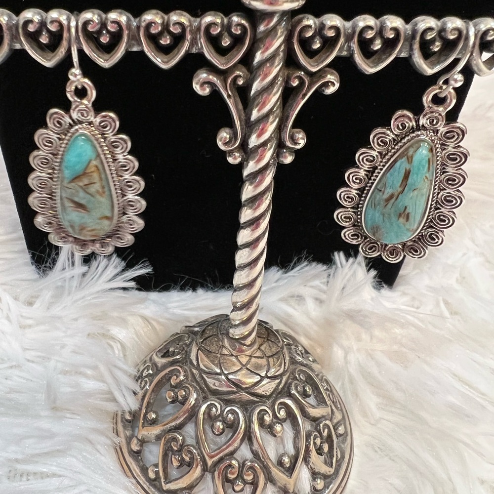 Women’s Turquoise Sunspirit Teardrop Earrings - Picture 2 of 2